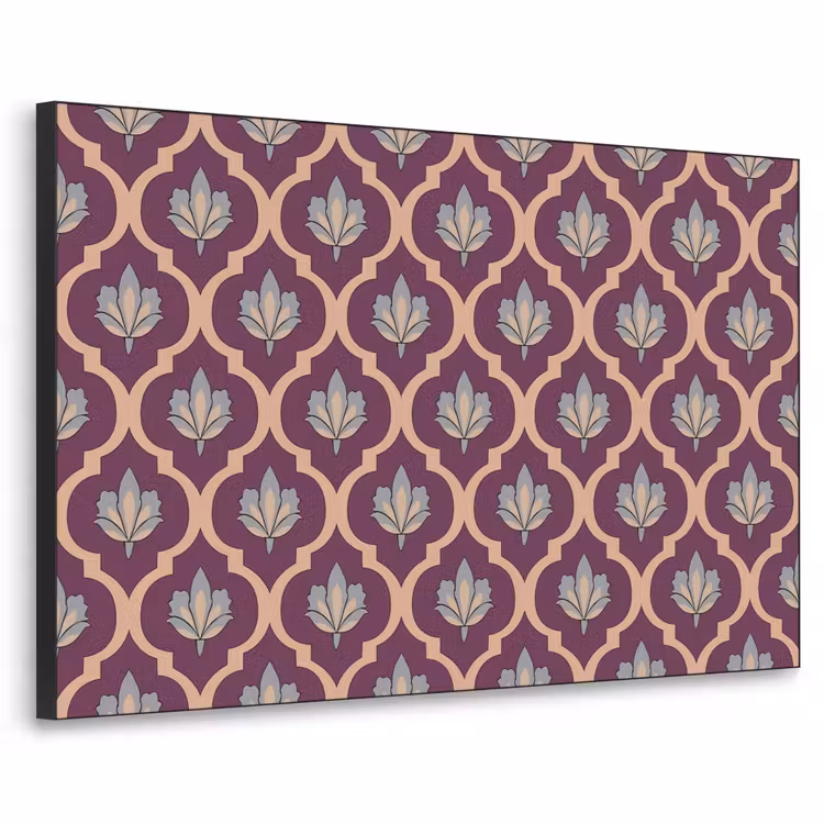 Patroon - Paars - Bloem Textielframe - compleet frame klein -3d
