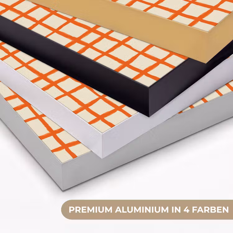 Patroon - Lijnen - Oranje Textielframe zwart klein 947 -USP_kleurenDE