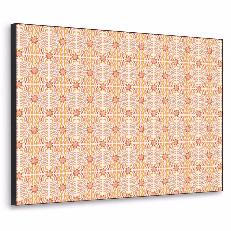 Patroon - Retro - Kleur Textielframe zwart klein 947 -3d