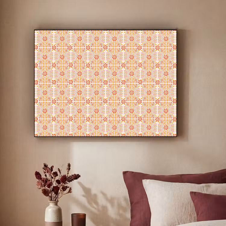Patroon - Retro - Kleur Textielframe zwart klein 947 -sfeer1