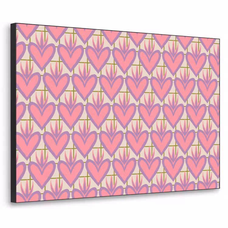 Patroon - Roze - Hartjes Textielframe - compleet frame klein 947 -3d