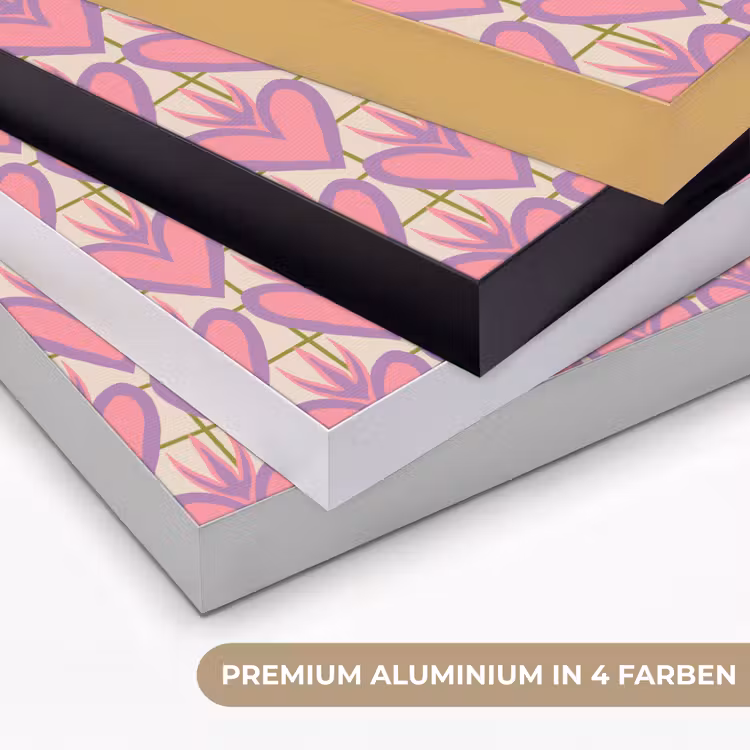 Patroon - Roze - Hartjes Textielframe zwart klein 947 -USP_kleurenDE