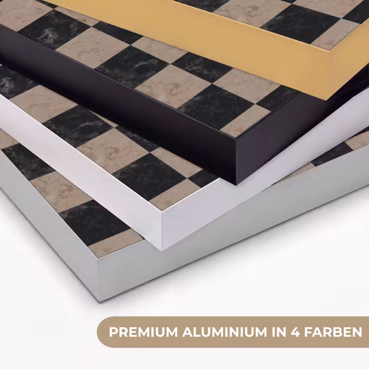 Patroon - Dambord - Marmer Textielframe zwart klein 947 -USP_kleurenDE