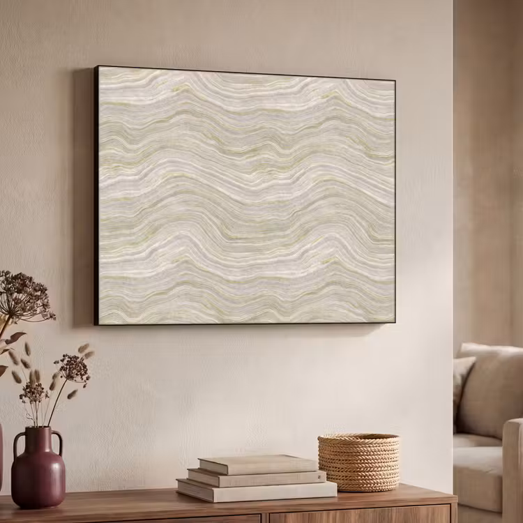 Patroon - Sereen - Groen Textielframe zwart klein 947 -sfeer3