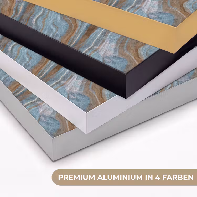 Patroon - Steen - Blauw Textielframe zwart klein 947 -USP_kleurenDE