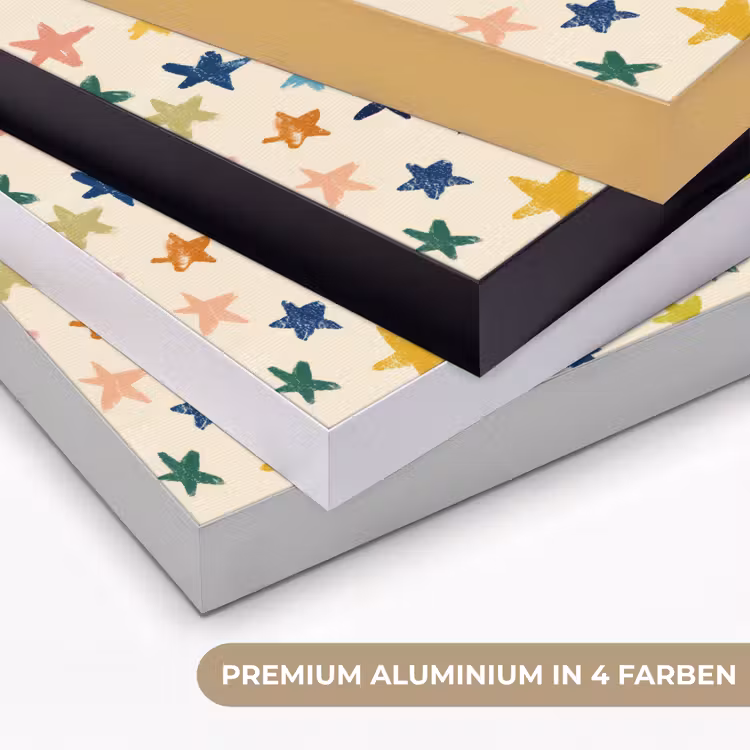Patroon - Sterren - Kleurrijk Textielframe zwart klein 947 -USP_kleurenDE
