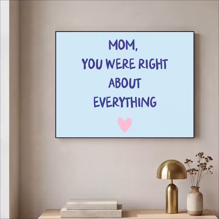 Moeder - Quote - Blauw Textielframe zwart klein -sfeer2