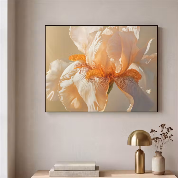 Close up - Oranje - Iris Textielframe - compleet frame klein -sfeer2