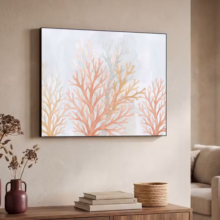 Natuur - Abstract - Aquarel - Organisch - Warm Textielframe zwart klein -sfeer3