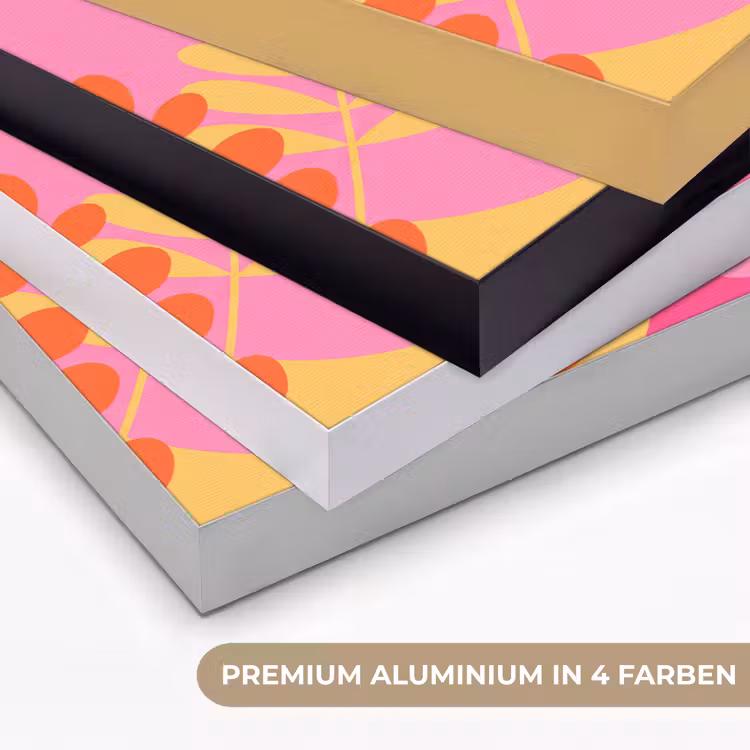 Natuur - Bladeren - Abstract - Roze - Geel Textielframe zwart klein -USP_kleurenDE