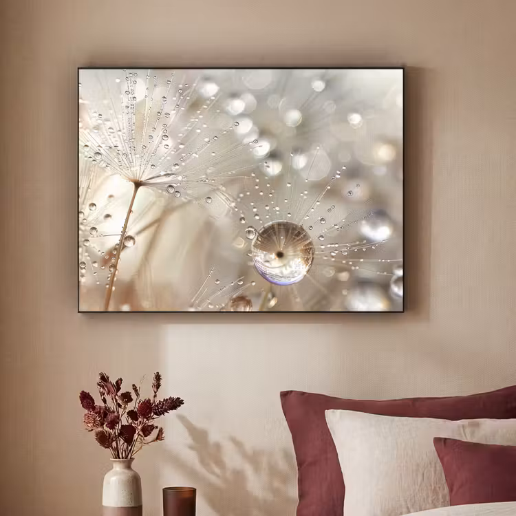 Natuur - Bloemen - Druppels - Regen Textielframe zwart klein -sfeer1