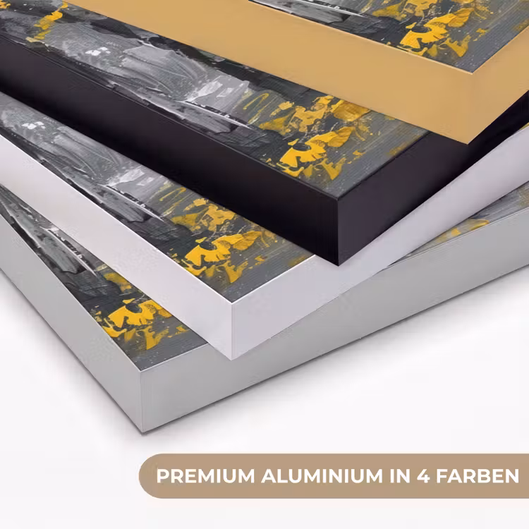 Natuur - Geel - Park - Zwart - Wit Textielframe zwart klein -USP_kleurenDE
