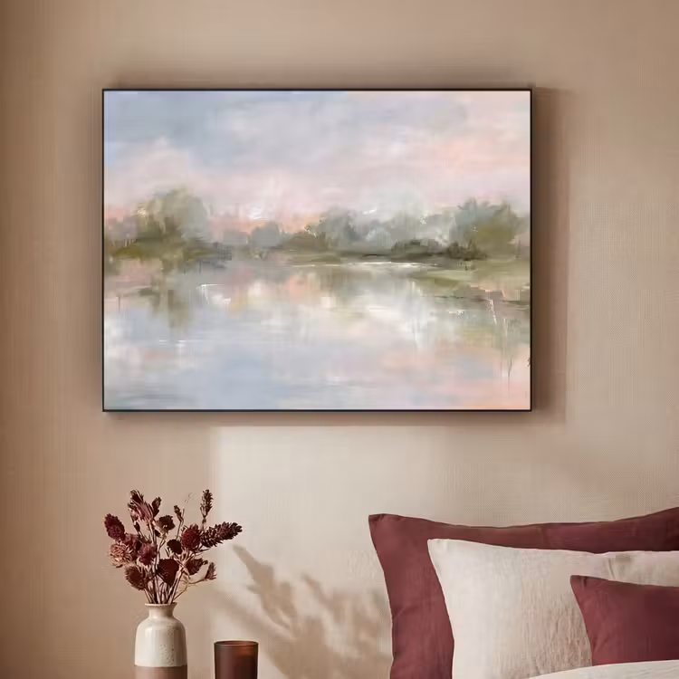 Natuur - Landschap - Abstract - Water - Groen Textielframe zwart klein -sfeer1