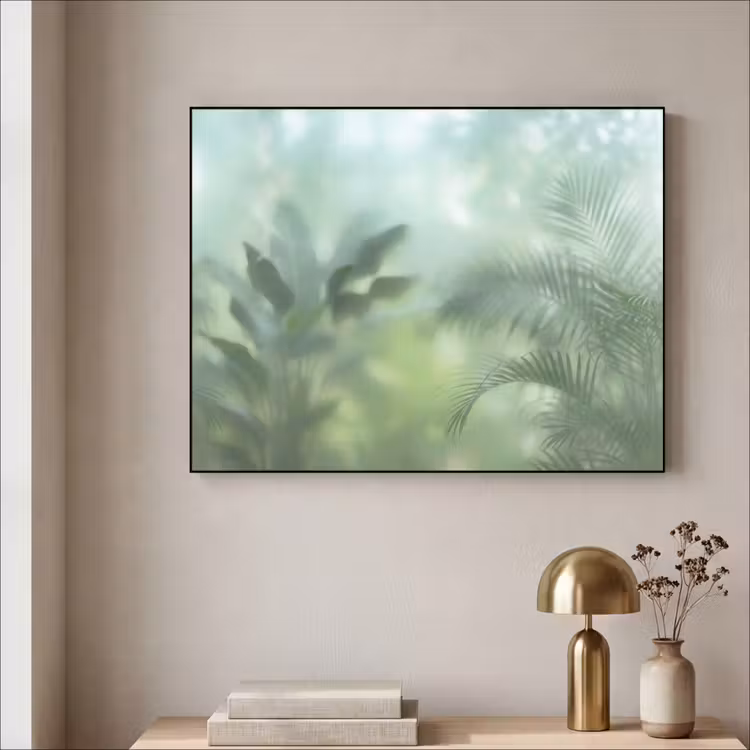 Natuur - Vervaagd - Groen - Abstract - Modern Textielframe zwart klein -sfeer2