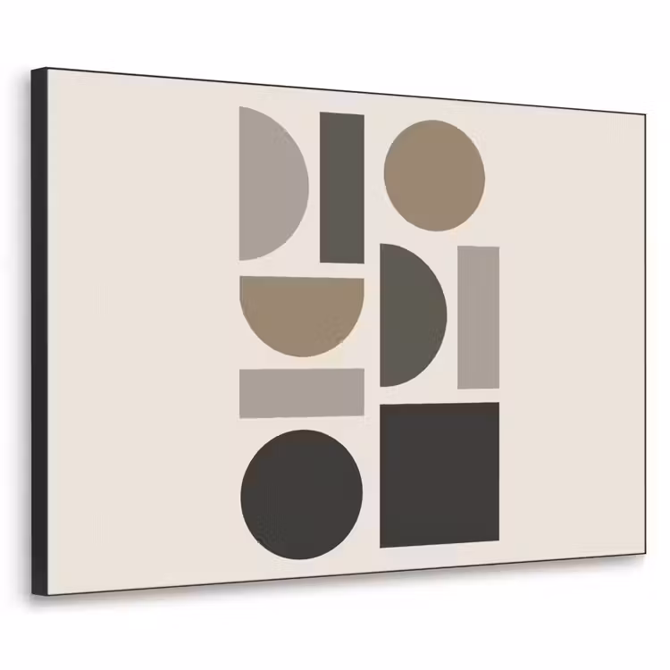 Natuurlijke tinten - Grafisch - Verticale compositie Textielframe zwart klein -3d