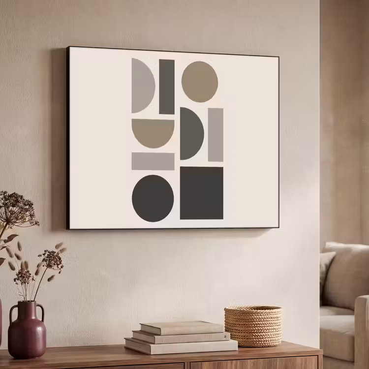 Natuurlijke tinten - Grafisch - Verticale compositie Textielframe zwart klein -sfeer3