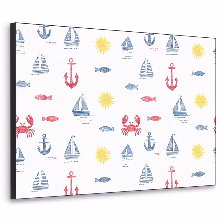 Nautisch - Illustraties - Kleurrijk Textielframe zwart klein 947 -3d