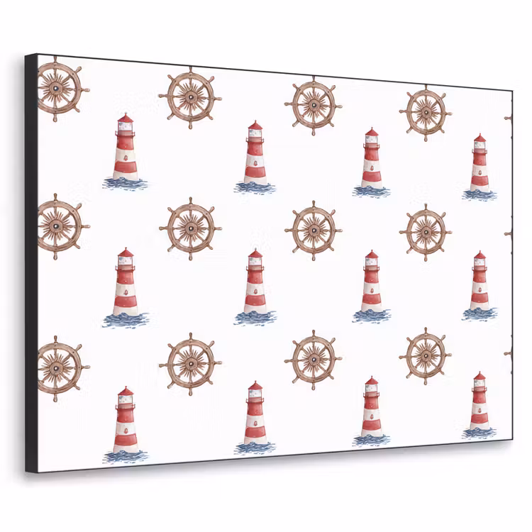 Nautisch - Klassiek - Rood Textielframe zwart klein 947 -3d