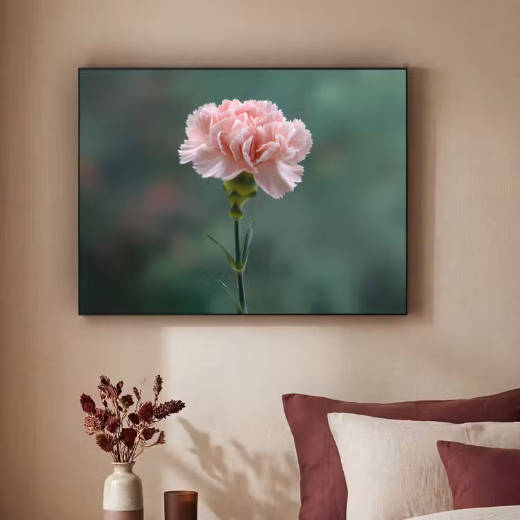 Anjer - Roze - Bloemblaadjes Textielframe - compleet frame klein -sfeer1