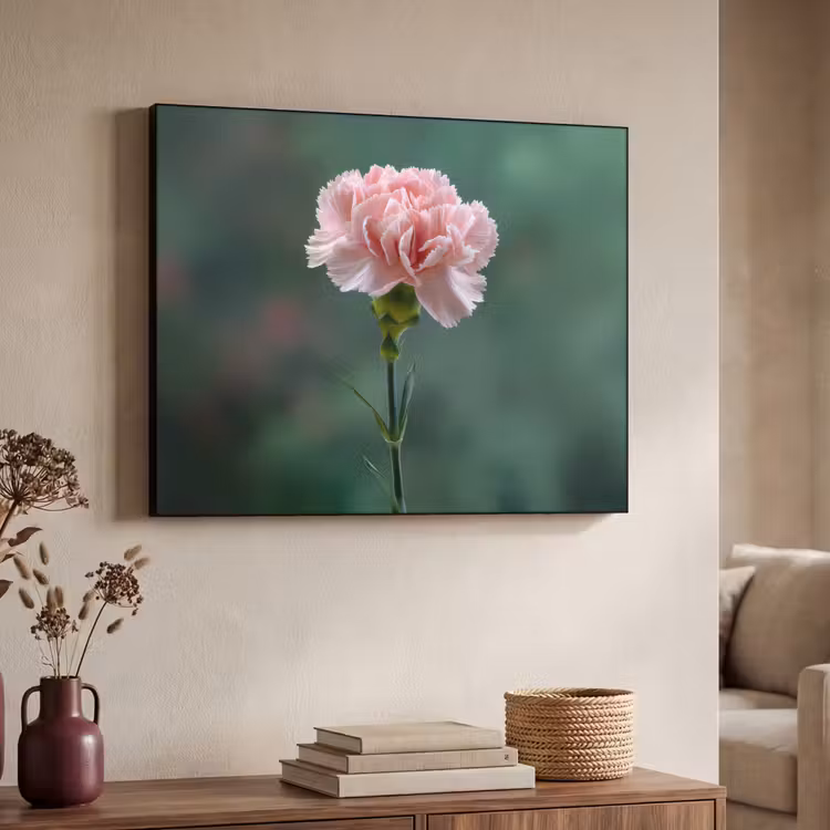 Anjer - Roze - Bloemblaadjes Textielframe - compleet frame klein -sfeer3