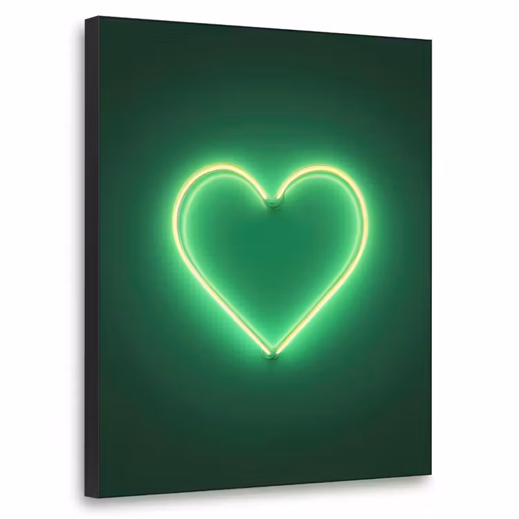 Neon - Groen - Licht Textielframe zwart klein -3d