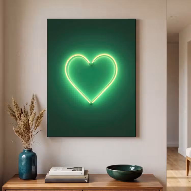 Neon - Groen - Licht Textielframe zwart klein -sfeer1