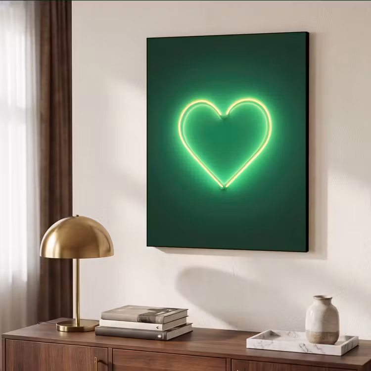 Neon - Groen - Licht Textielframe zwart klein -sfeer3