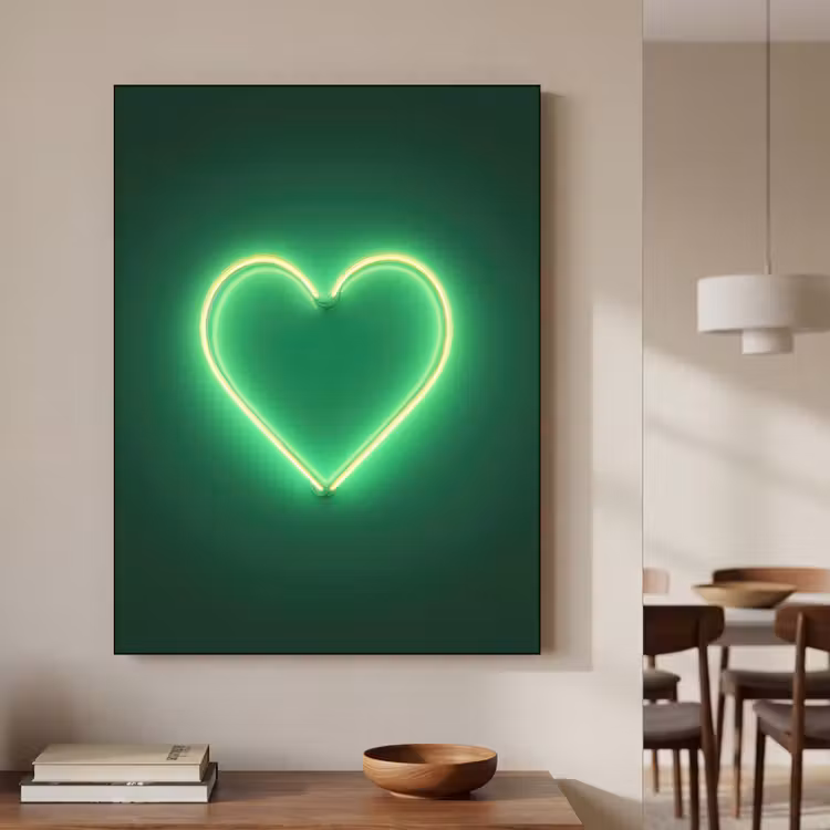 Neon - Groen - Licht Textielframe zwart klein -sfeer2