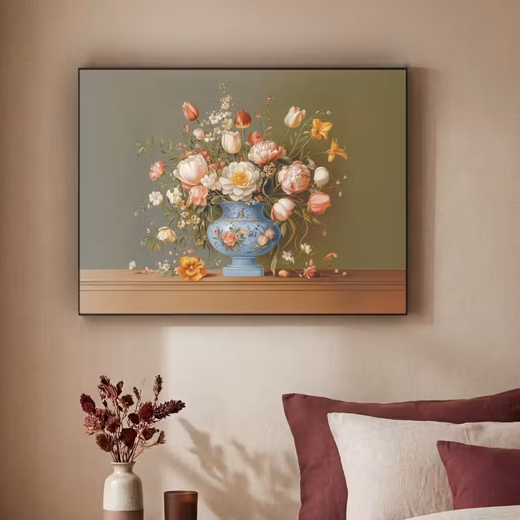 Neutral - Bloemen - Boeket - Vaas Textielframe zwart klein -sfeer1