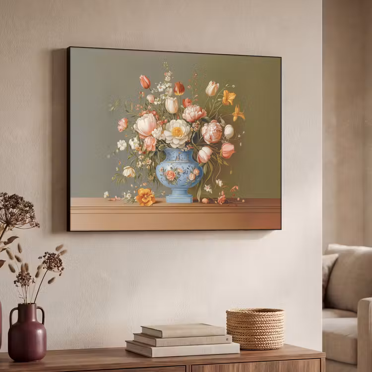Neutral - Bloemen - Boeket - Vaas Textielframe zwart klein -sfeer3