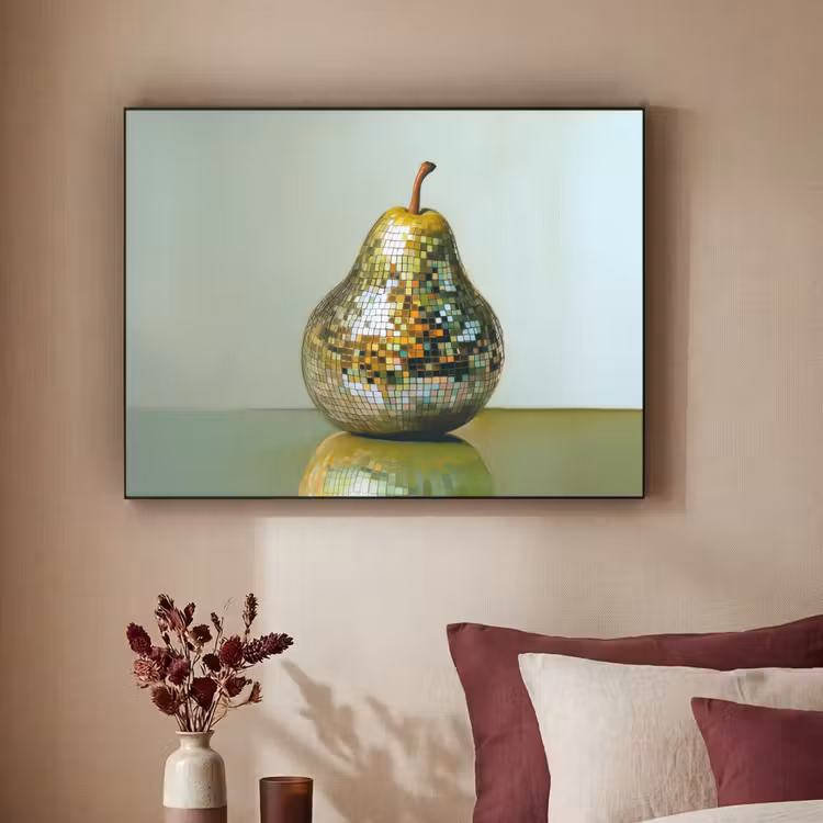 Fruit - Disco - Art - Glitter Textielframe - compleet frame klein -sfeer1