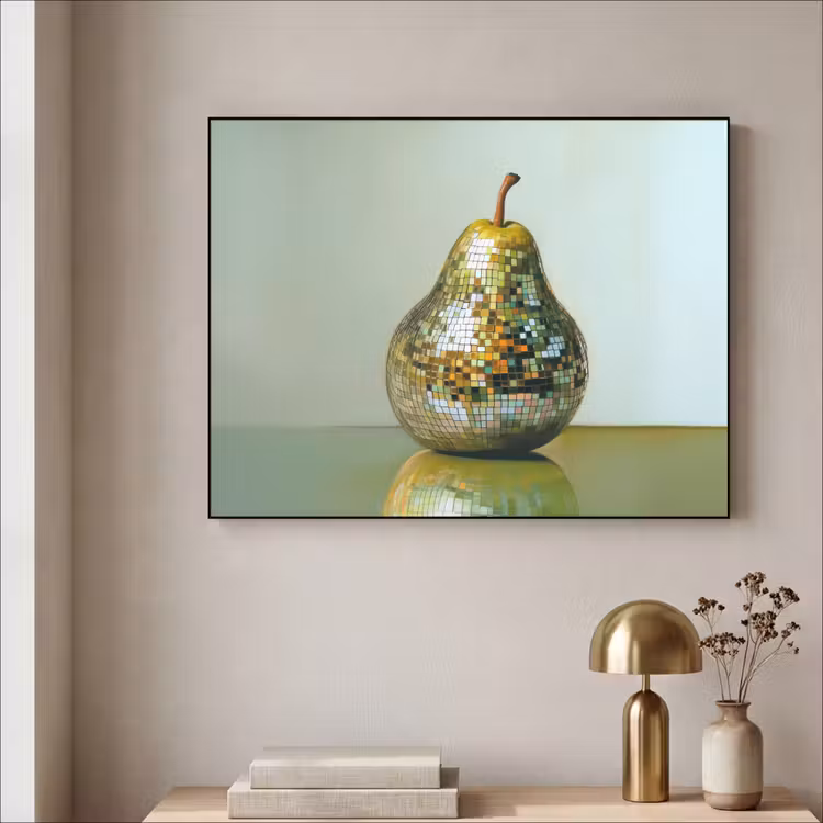 Fruit - Disco - Art - Glitter Textielframe - compleet frame klein -sfeer2