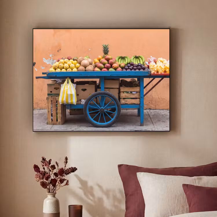 Art Frame - Obst – Kar – Straße - Fruit - Kar - Straat Textielframe zwart klein