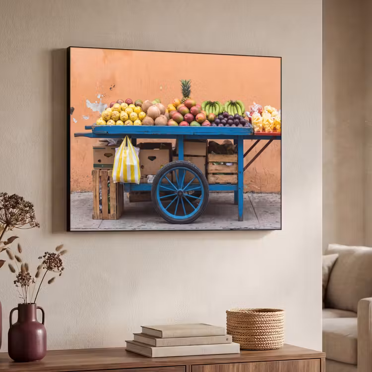 Art Frame - Obst – Kar – Straße - Fruit - Kar - Straat Textielframe zwart klein