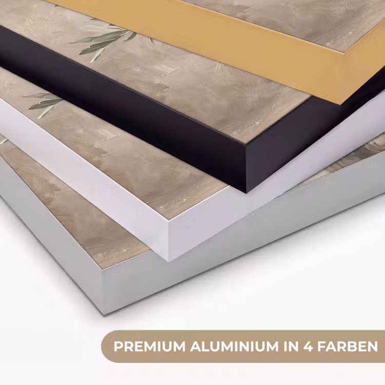 Olijfplant - Aardenpot - Abstract - Beige Textielframe zwart klein -USP_kleurenDE