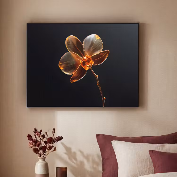 Orchidee - Doorzichtig - Bloem Textielframe - compleet frame klein -sfeer1