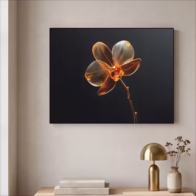 Orchidee - Doorzichtig - Bloem Textielframe - compleet frame klein -sfeer2