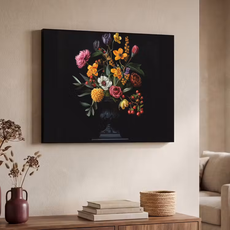 Sierlijk - Boeket - Bladeren Textielframe - compleet frame klein -sfeer3