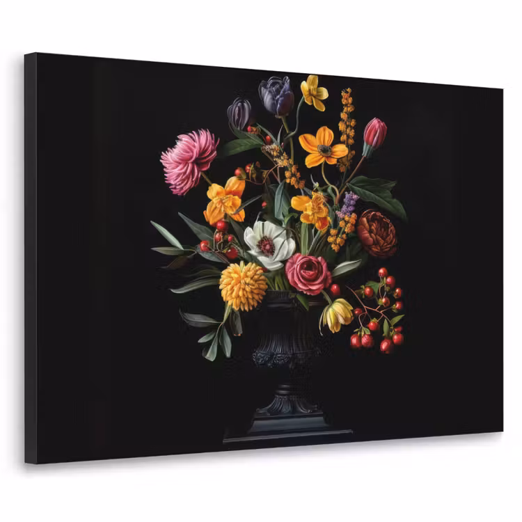 Sierlijk - Boeket - Bladeren Textielframe - compleet frame klein -3d