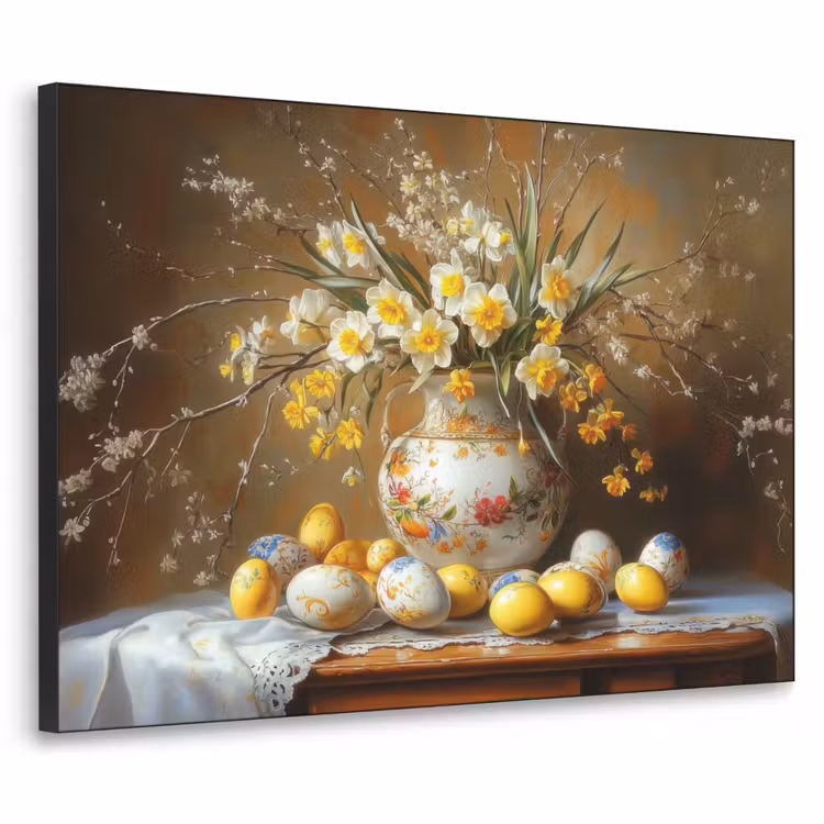 Paaseieren - Stilleven - Vaas Textielframe - compleet frame klein -3d