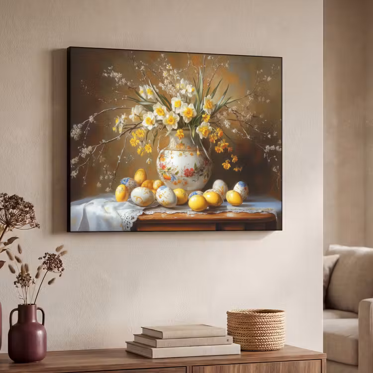 Paaseieren - Stilleven - Vaas Textielframe - compleet frame klein -sfeer3