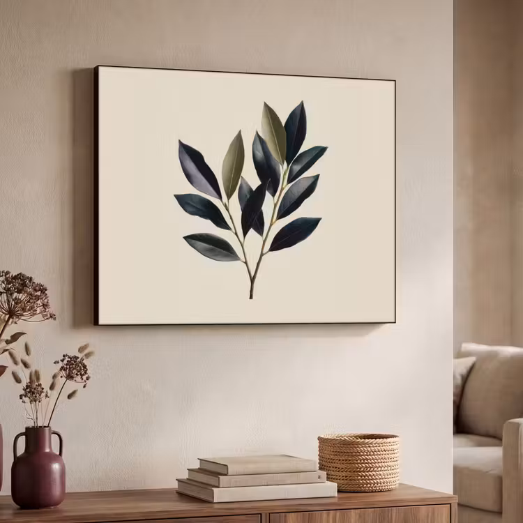 Ovaal - Olijfgroen - Simpel Textielframe zwart klein -sfeer3