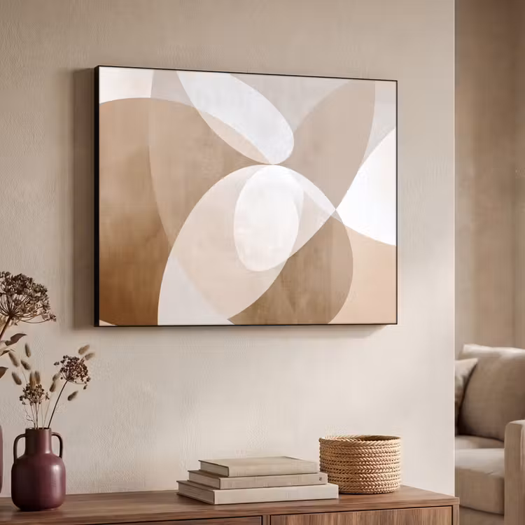 Ovale vormen - Transparant - Zachte overgang Textielframe zwart klein -sfeer3
