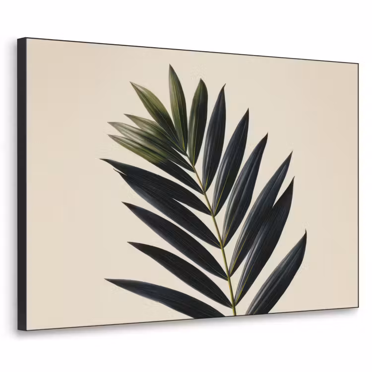 Palmblad - Donkere bladen - Subtiel Textielframe - compleet frame klein -3d