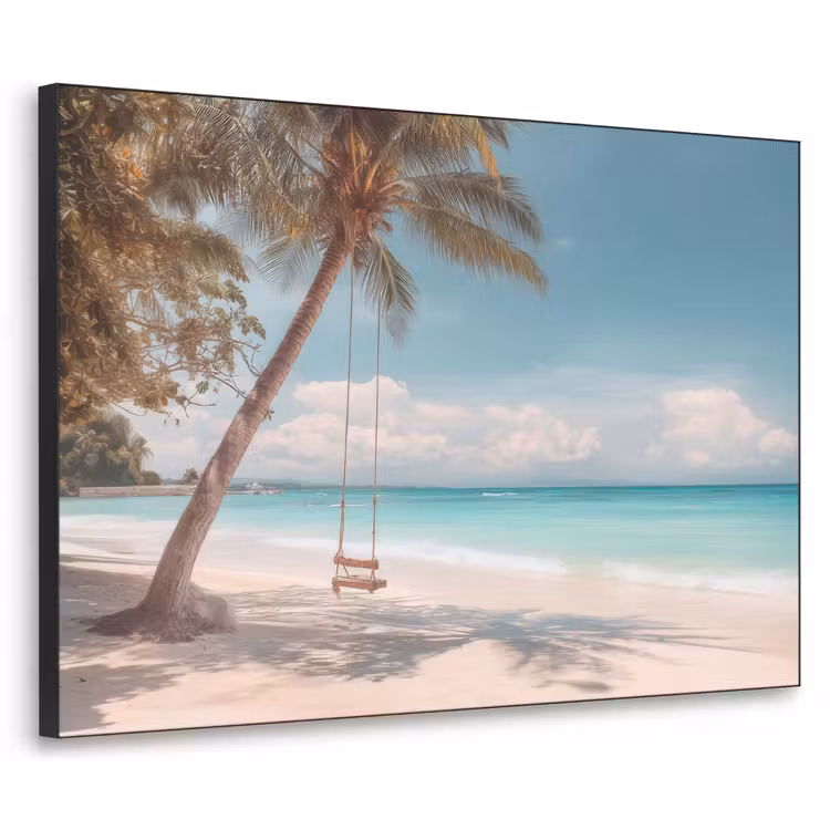 Palmboom - Schommel - Strand - Lucht Textielframe - compleet frame klein -3d
