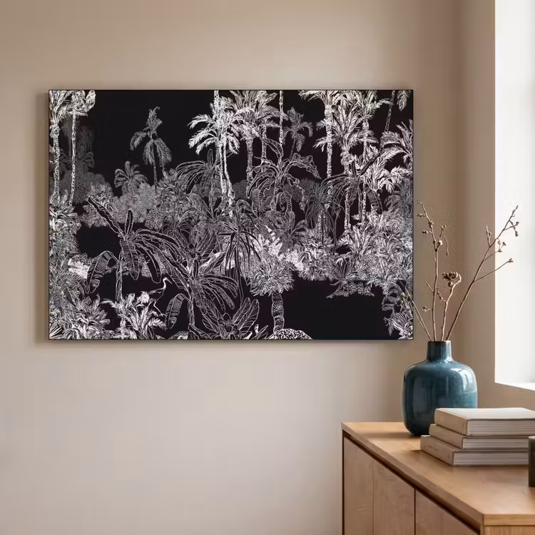 Palm - Jungle - Tropical Textielframe zwart klein -sfeer2