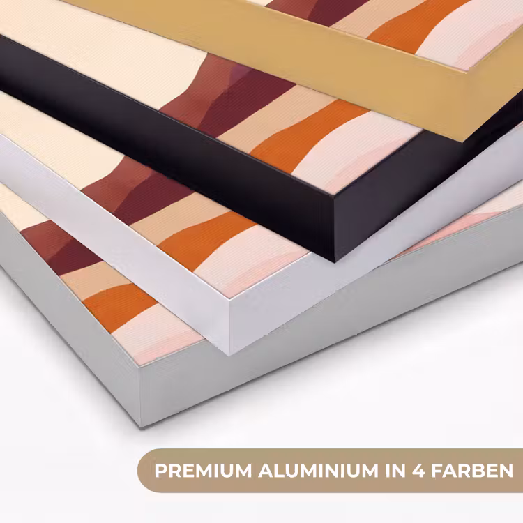 Palmbomen - Abstract - Zon - Heuvels Textielframe zwart klein -USP_kleurenDE