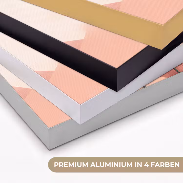 Palmbomen - Heuvels - Minimalistisch - Zachtroze Textielframe zwart klein -USP_kleurenDE