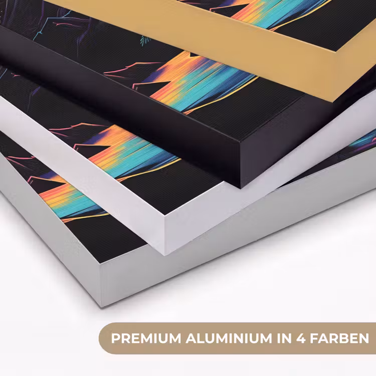 Palmbomen - Neonbergen - Sterrenhemel - Zon Textielframe zwart klein -USP_kleurenDE