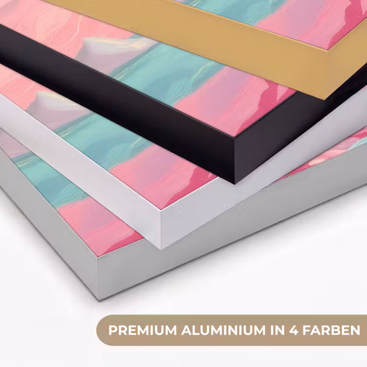Palmbomen - Golven - Zee Textielframe zwart klein -USP_kleurenDE